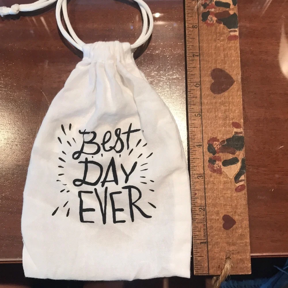 NWOT Best Day Ever drawstring bag. 100% cotton